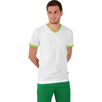 Zdravotnický oděv 2P SERVIS Triko pánské Jakob Bílá/Zelená XL