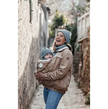 Dámská casual bunda Fun2bemum Nosicí a těhotenská manšestrová oboustranná bunda Reversible - Beige Velikost dospělá: XS