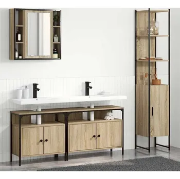 Koupelnový nábytek vidaXL Sada koupelnového nábytku 4 pcs Sonoma dub kompozitní dřevo [3399393]