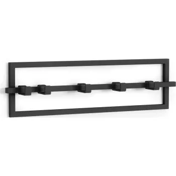 Věšák Kovový věšák Cubiko 5 háčků Black
