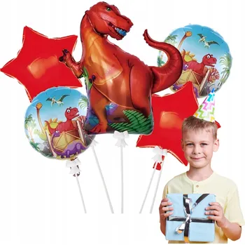 Balónek SADA BALÓNKŮ DINOSAUŘI balónky na narozeninovou oslavu párty 5ks