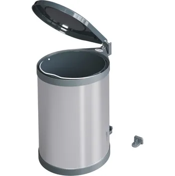Odpadkový koš Odpadkový koš kulatý, 1x15 l, šedý plast, nerez (Odpadkový koš kulatý, 1x15 l, šedý plast, nerez)