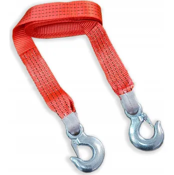 Tažné lano Silné tažné lano popruhové 4500 kg 4,5 m háky hák lano tažné