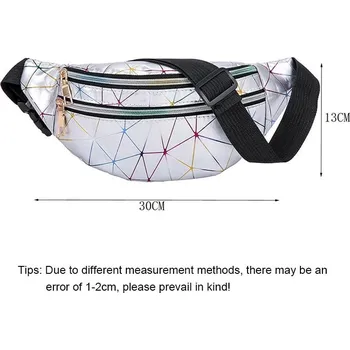 Ledvinka Holografická ledvinka na mobil a pas | dámská ledvinka, módní taška - Bílý