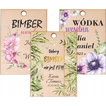 Obraz 10x DŘEVĚNÉ SVATEBNÍ ZÁVĚSKY na vodku, pálenku