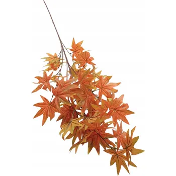 umělá květina UMĚLÁ VĚTVIČKA JAVOR ORANŽOVÝ PRO DEKORACE, VYSOKÁ KVALITA XXL, 90 cm