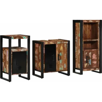 Koupelnový nábytek vidaXL Sada koupelnového nábytku 3 pcs Masivní obnovované dřevo [3305611]