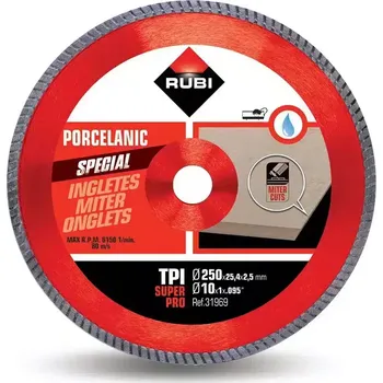 Řezný kotouč RUBI Diamantový kotouč TPI 250 SUPERPRO na porcelán (Ref. 31969)