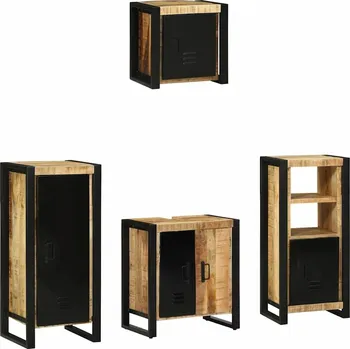 Koupelnový nábytek vidaXL Sada koupelnového nábytku s policí 4 pcs Masivní mangové dřevo [3305652]