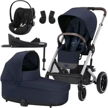 Kočárek CYBEX Set Balios S Lux + korba + adaptéry + Cloud G i-Size + základna G 2025 Ocean Blue Silver Frame