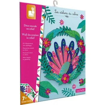 kreativní sada Janod Vytvoř si dekoraci na stěnu - Páv