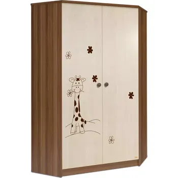 Dětská skříň Faktum Skříň rohová Makaó Vzor: žirafa
