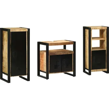 Koupelnový nábytek vidaXL Sada koupelnového nábytku s policí 3 pcs Masivní mangové dřevo [3305632]