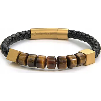 Náramek Kožený náramek Betlewski Hope 16 cm černý