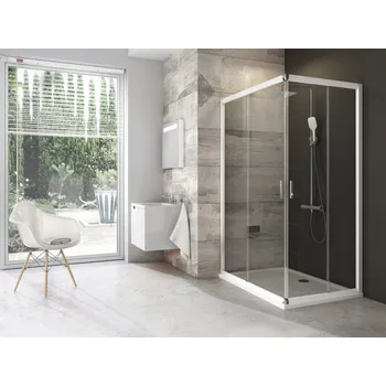 RAVAK Sprchový kout Ravak Blix BLRV2K/BLRV2K 80x90 rohový, bílá/transparent 1XV40100Z1;1XV70100Z1