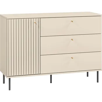 Komoda Komoda s lamelami, rýhovaná Sophie 05, krémová kašmír, 120 cm ML Meble