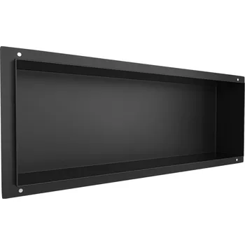 Drátěná police Cerano Zápustná polička do obkladu, černá matná, 60x20x10 cm, CER-417476
