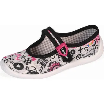 Dívčí obuv Papuče s vložkou, bílé, Nazo, velikost 28