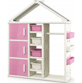 regál Regál Costway 123 x 34 x 156 cm, růžový