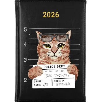 Diář Knižní kalendář 2026 A5 FunnyCase černý