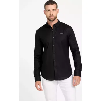Pánská košile GUESS pánská košile s dlouhým rukávem Harry černá L