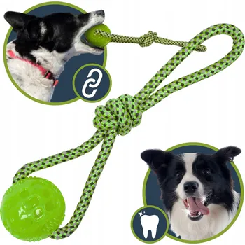 Hračka pro psa PŘETAHOVADLO S MÍČEM SILNÝ 36 cm, 3v1 Hračka NA APORTOVÁNÍ Bavlněný provázek