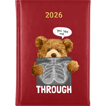 Kalendář Knižní kalendář 2026 A5 FunnyCase červený