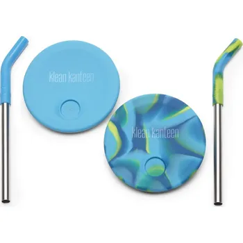 Termohrnek Klean Kanteen sada víček a brček Kid Cup Straw Lid 2pack blue tie dye