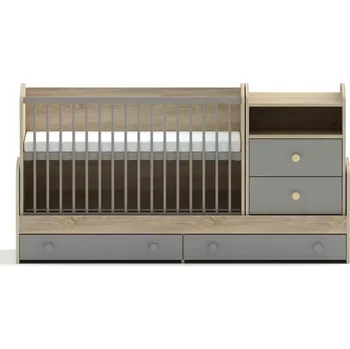 Dětská postýlka Faktum Kombi postýlka Colette 70x120 Grey Lišta proti okusu: bez lišty