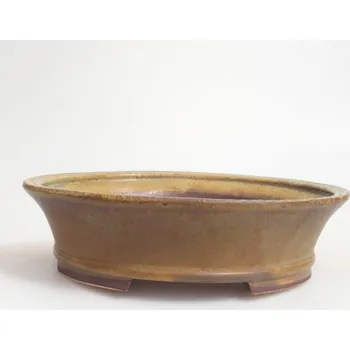 Květináč Keramická bonsai miska 17 x 15,5 x 4,5 cm zelená