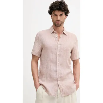 Pánská košile Lněná košile United Colors of Benetton bílá barva, regular, s klasickým límcem 5BKU5QJH8 84X, vel. S