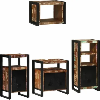 Koupelnový nábytek vidaXL Sada koupelnového nábytku 4 pcs Masivní obnovované dřevo [3305675]