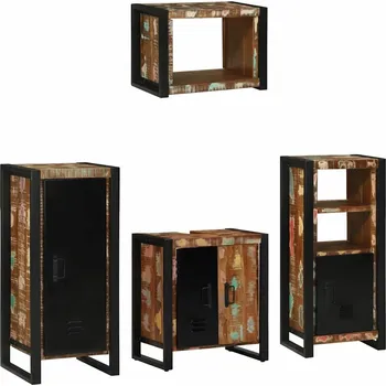 Koupelnový nábytek vidaXL Sada koupelnového nábytku 4 pcs Masivní obnovované dřevo [3305677]