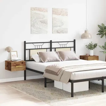 Noční stolek vidaXL Noční skříňka Nástěnný 2 pcs Staré dřevo 35 x 35 x 20 cm [863783]