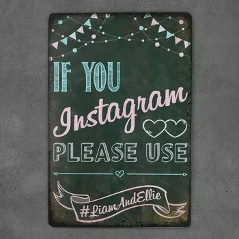 Obraz Dekorativní kovová cedulka INSTAGRAM