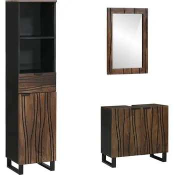 Koupelnový nábytek vidaXL Sada koupelnového nábytku 3 pcs Ořechově hnědá kompozitní dřevo [3310055]