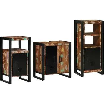 Koupelnový nábytek vidaXL Sada koupelnového nábytku 3 pcs Masivní obnovované dřevo [3305623]