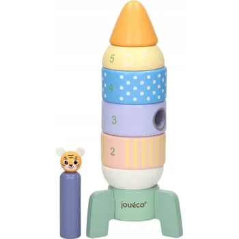 Dřevěná hračka Dřevěná Raketa pastelová Věž Skládačka Joueco
