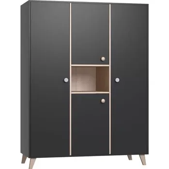 Šatní skříň Faktum Skříň třídílná Colette Antracit