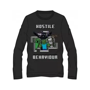 Chlapecká košile MOJANG official product - Chlapecké / dětské bavlněné tričko s dlouhým rukávem Minecraft - Creeper 100% bavlna 128