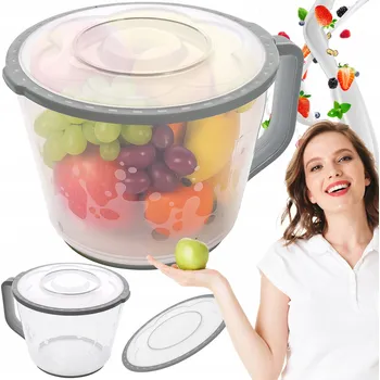 DŽBÁN NA MÍCHÁNÍ 2L PRO MIXOVÁNÍ, ŠLEHÁNÍ, MÍSA S MĚRKOU NA OVOCE A ZELENINU