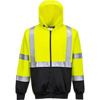 Pánská mikina PORTWEST Dvoubarevná Hi-Vis mikina s kapucí Velikost: M, Barva: žlutá-černá