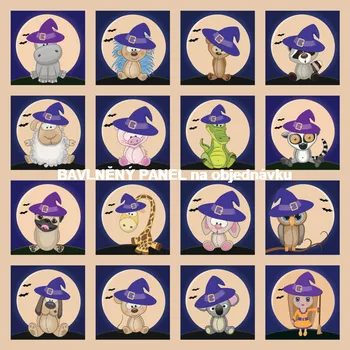 Panel bavlna - sada motivů-NP180 HALLOWEEN Velikost: 20x20cm