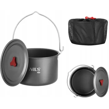 Hrnec Turistický hrnec s poklicí 4 l kempování ohniště Nils Camp