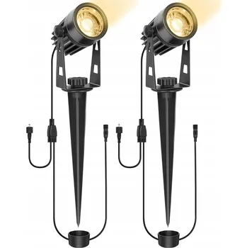 Venkovní osvětlení ECOWHO Zahradní Osvětlení 2 ks, 3m Kabel Bez Zástrčky