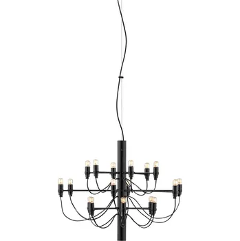 Flos 2097 E14 závěsný lustr 18 / Čiré / Černá matná