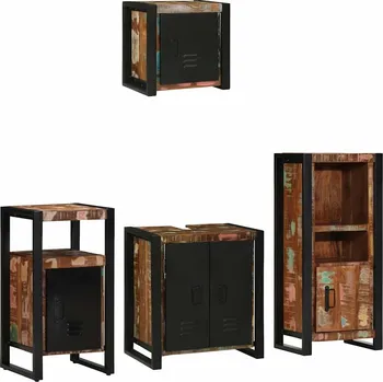 Koupelnový nábytek vidaXL Sada koupelnového nábytku 4 pcs Masivní obnovované dřevo [3305637]