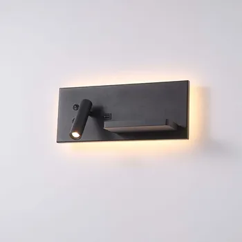 Nástěnné svítidlo Reading Ambient Plate 2 LED nástěnné svítidlo s USB Černá / Pravá