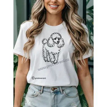 Trička s potiskem Tričko s potiskem, PUDLÍK, 1 ks zvolte VELIKOST textilu ZDE:: M- velikost typ Beagle