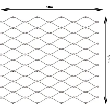 Pletivo Nerezová lanková šíť šířka 0,8m, oko 50x50mm, se sponami, EB2-205-50x50 rozměr sítě: 0,8m x 10m